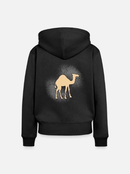 Kamel Dromedar - Frauen Premium Bio Zip Hoodie - Schwarz