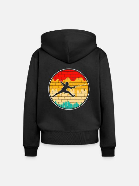 Fechten Retro - Frauen Premium Bio Zip Hoodie - Schwarz