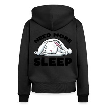 White Rabbit Rabbit - Women's Premium Organic Zip Hoodie - black - Back - Julia (174cm)