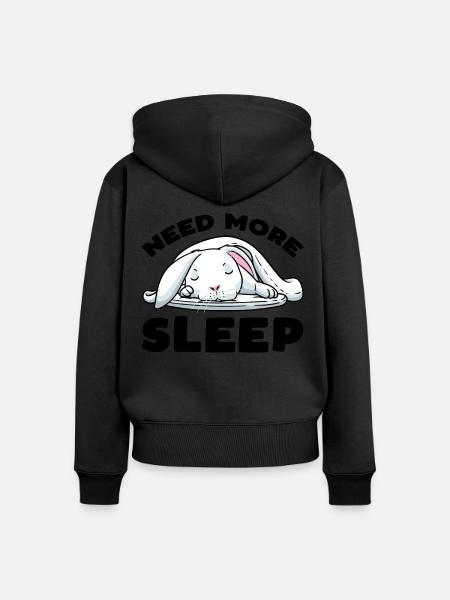Weißer Hase Kaninchen - Frauen Premium Bio Zip Hoodie - Schwarz