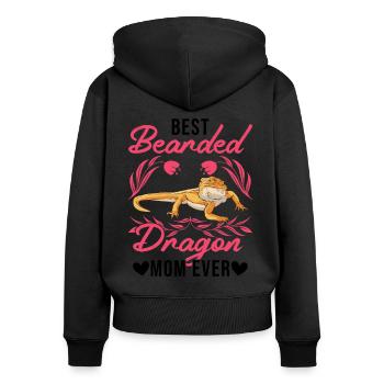 Best Bearded Dragon Mom Ever Bartagamen Mama - Women's Premium Organic Zip Hoodie - black - Back - Julia (174cm)