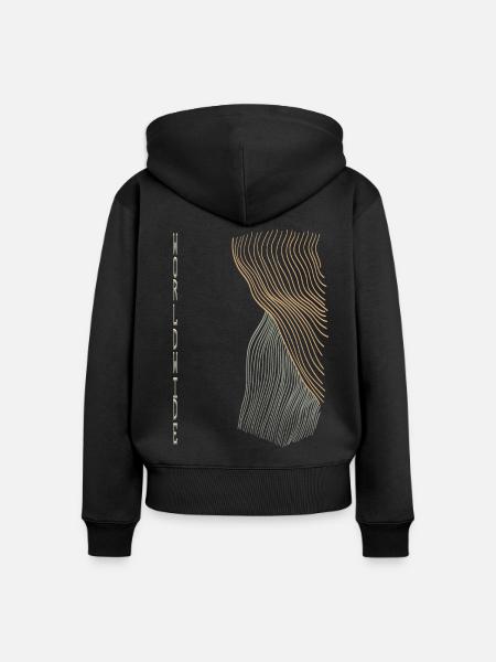 Weltweit Linien Kunst - Frauen Premium Bio Zip Hoodie - Schwarz