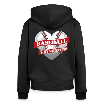 Baseball Fan Valentines Day Heart - Frauen Premium Bio Zip Hoodie - Schwarz - Hinten - Julia (174cm)