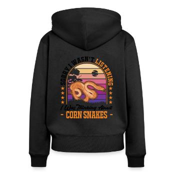 Corn Snake Cadeau Corn Snake - Sweat à capuche zippé Premium bio Femme - noir - Dos - Julia (174cm)
