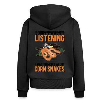 Corn Snake Cadeau Corn Snake - Sweat à capuche zippé Premium bio Femme - noir - Dos - Julia (174cm)
