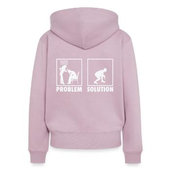 Wrestling Wrestlers Statement Problem Solution. - Sweat à capuche zippé Premium bio Femme - rose poudré - Dos - Julia (174cm)