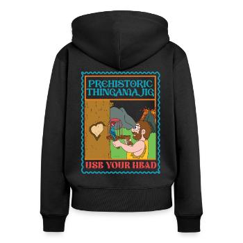 Prehistoric Thingamajig - Use Your Head - Bird - Women's Premium Organic Zip Hoodie - black - Back - Julia (174cm)