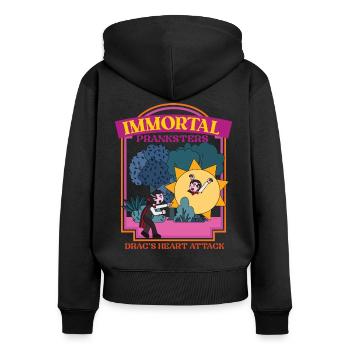 Immortal Pranksters - Drac's Heart Attack - Pranks - Frauen Premium Bio Zip Hoodie - Schwarz - Hinten - Julia (174cm)