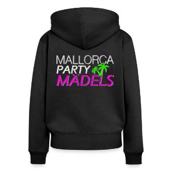 Mallorca Party Mädels - Frauen Premium Bio Zip Hoodie - Schwarz - Hinten - Julia (174cm)
