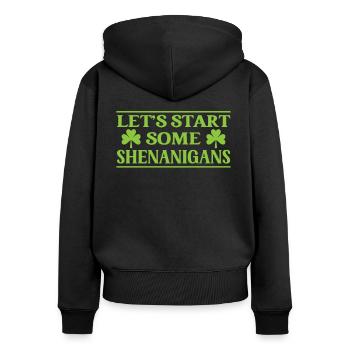 Lasst Uns Ein Bisschen Blödsinn Machen Irland - Frauen Premium Bio Zip Hoodie - Schwarz - Hinten - Julia (174cm)