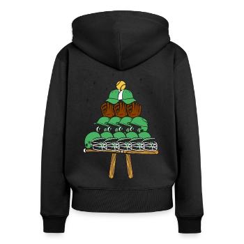 Baseball Fan Christmas Tree - Frauen Premium Bio Zip Hoodie - Schwarz - Hinten - Julia (174cm)