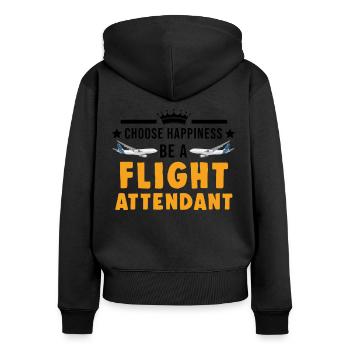 Flight Attendant Gift Flight Attendant - Women's Premium Organic Zip Hoodie - black - Back - Julia (174cm)