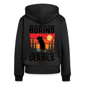 Gerbil Gift Racing Rat Germesau - Women's Premium Organic Zip Hoodie - black - Back - Julia (174cm)