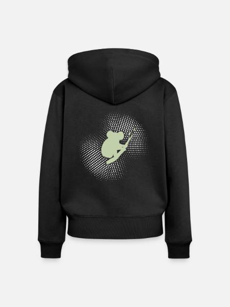 Koala - Frauen Premium Bio Zip Hoodie - Schwarz