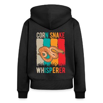 Kornnatter Flüsterer Corn Snake Whisperer - Women's Premium Organic Zip Hoodie - black - Back - Julia (174cm)