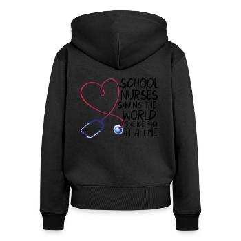 School Nurse Nursing Clinic Medical Stuff - Frauen Premium Bio Zip Hoodie - Schwarz - Hinten - Julia (174cm)