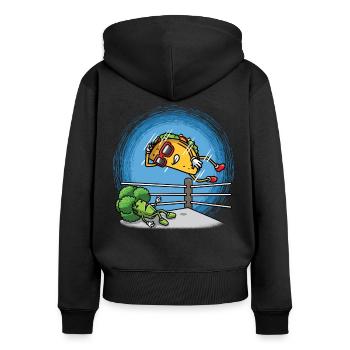 Taco Wrestling Mexikanischer Ringer Cinco De Mayo - Frauen Premium Bio Zip Hoodie - Schwarz - Hinten - Julia (174cm)