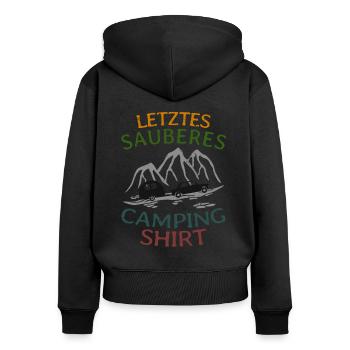 Camping Wohnwagen lustiges Geschenk - Frauen Premium Bio Zip Hoodie - Schwarz - Hinten - Julia (174cm)