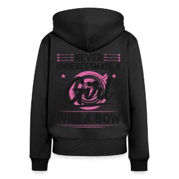 Tir à l’arc Archer Archer Fille Jamais - Sweat à capuche zippé Premium bio Femme - noir - Dos - Julia (174cm)