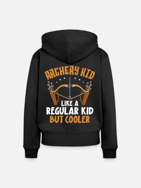 Archery Bow Archer Archery Kid - Frauen Premium Bio Zip Hoodie - Schwarz