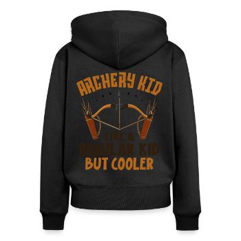 Archery Bow Archer Archery Kid - Frauen Premium Bio Zip Hoodie - Schwarz - Hinten - Julia (174cm)