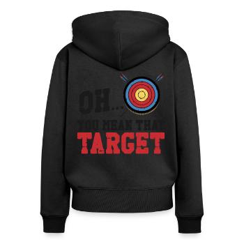 Archery Bow Archer Vintage Target - Sweat à capuche zippé Premium bio Femme - noir - Dos - Julia (174cm)