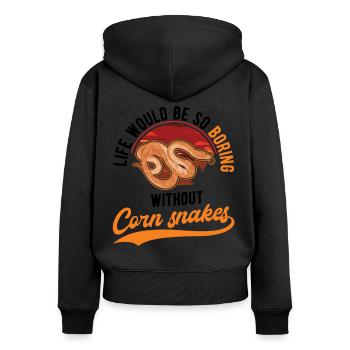 Corn Snake Cadeau Corn Snake - Sweat à capuche zippé Premium bio Femme - noir - Dos - Julia (174cm)
