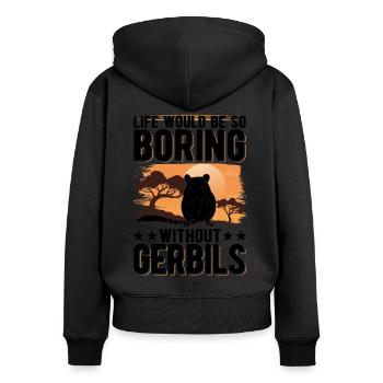 Gerbil Gift Racing Rat Germesau - Women's Premium Organic Zip Hoodie - black - Back - Julia (174cm)