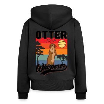 Otter Flüsterer Otter Whisperer Seeotter - Frauen Premium Bio Zip Hoodie - Schwarz - Hinten - Julia (174cm)