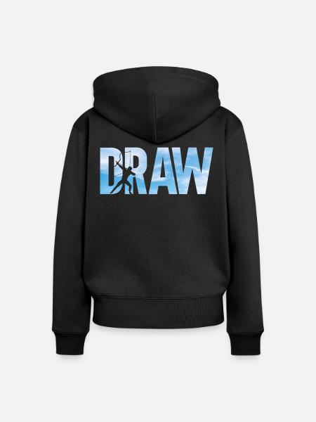 Archery Bow Archer Draw - Frauen Premium Bio Zip Hoodie - Schwarz