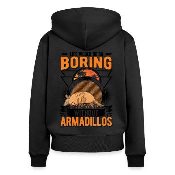 Armadillo Gift Armadillo - Women's Premium Organic Zip Hoodie - black - Back - Julia (174cm)