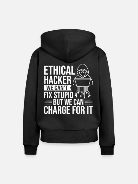 Ethical Hacker Sicherheit Computer Hacking - Frauen Premium Bio Zip Hoodie - Schwarz