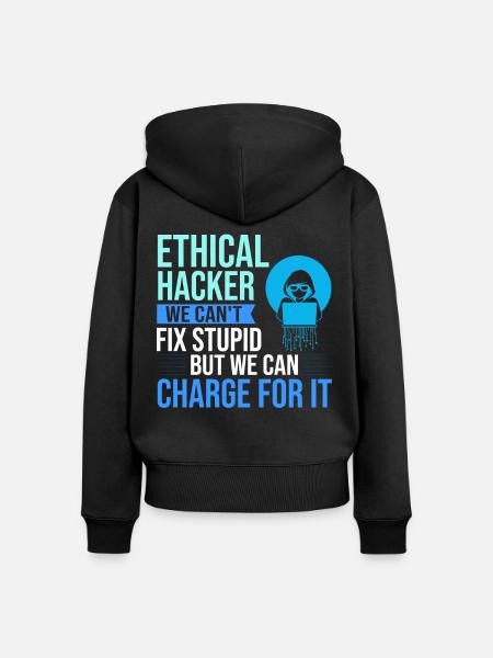 Ethical Hacker Sicherheit Computer Hacking - Frauen Premium Bio Zip Hoodie - Schwarz