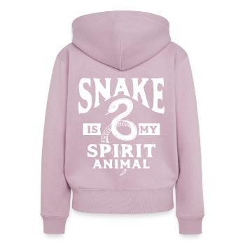 Schlange Geschenk Tier Reptil Cobra Python Boa - Frauen Premium Bio Zip Hoodie - Altrosa - Hinten - Julia (174cm)
