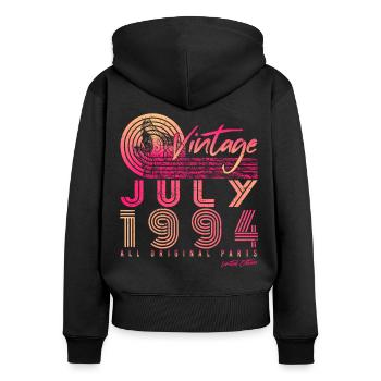Geschenkidee Für Juli 1994 - Frauen Premium Bio Zip Hoodie - Schwarz - Hinten - Julia (174cm)