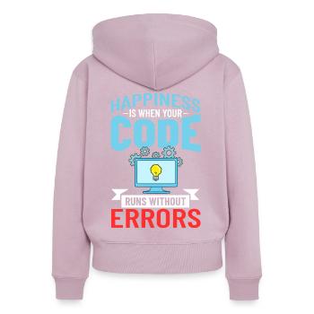 Software Entwicklung Softwareentwickler Entwickler - Frauen Premium Bio Zip Hoodie - Altrosa - Hinten - Julia (174cm)