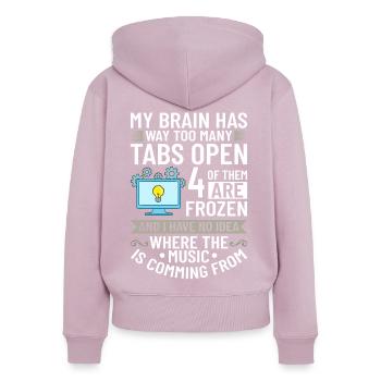 Software Entwicklung Softwareentwickler Entwickler - Frauen Premium Bio Zip Hoodie - Altrosa - Hinten - Julia (174cm)