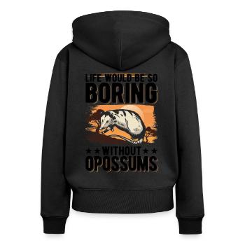 Opossum Gift Possum Pouch Rat - Women's Premium Organic Zip Hoodie - black - Back - Julia (174cm)