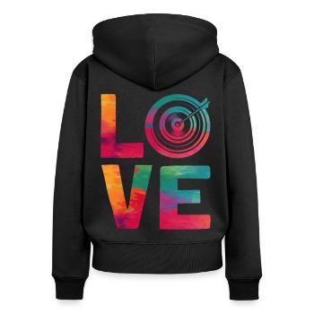 Archery Bow Archer Girl Water - Women's Premium Organic Zip Hoodie - black - Back - Julia (174cm)