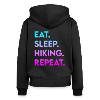 Manger Sleep Randonnée - Sweat à capuche zippé Premium bio Femme - noir - Dos - Julia (174cm)