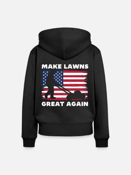 Rasen wieder toll machen - Frauen Premium Bio Zip Hoodie - Schwarz