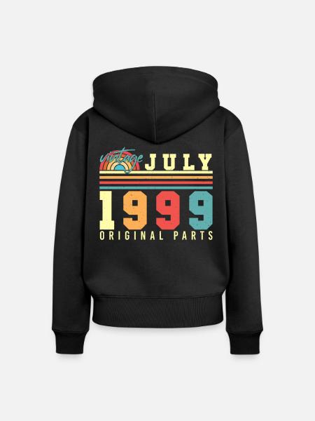 Geburtsmonat Juli 1999 - Frauen Premium Bio Zip Hoodie - Schwarz
