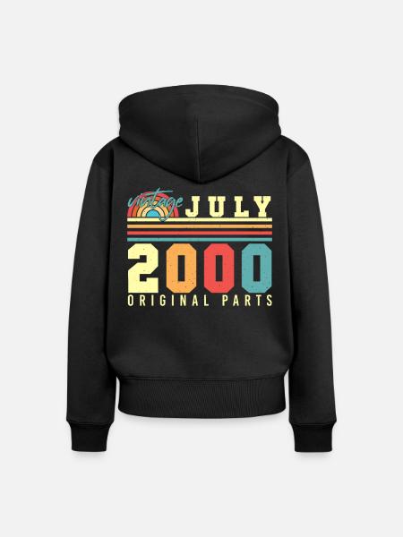 Geburtsmonat Juli 2000 - Frauen Premium Bio Zip Hoodie - Schwarz