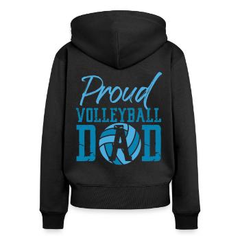 Volleyball Player Team Dad Father - Women's Premium Organic Zip Hoodie - black - Back - Julia (174cm)