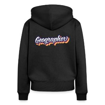 Geography Geography Student Geography Profession - Women's Premium Organic Zip Hoodie - black - Back - Julia (174cm)