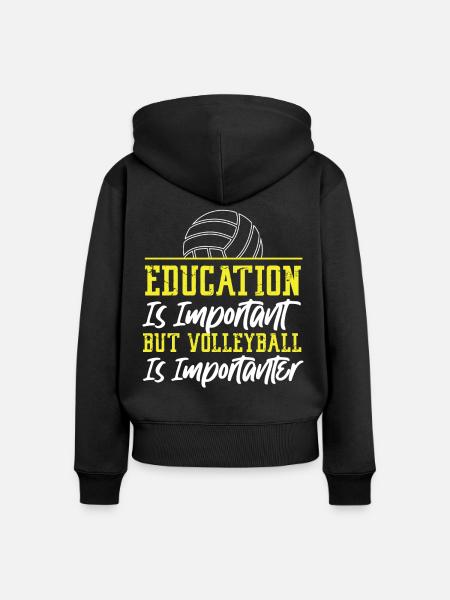 Volleyball Player Team Education - Frauen Premium Bio Zip Hoodie - Schwarz