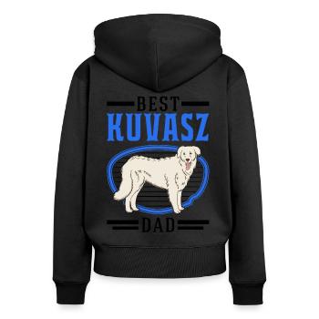 Meilleur Kuvasz Dog Dad - Sweat à capuche zippé Premium bio Femme - noir - Dos - Julia (174cm)