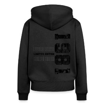 Limited Edition 1981 Year of birth 1981 Birthday - Women's Premium Organic Zip Hoodie - black - Back - Julia (174cm)
