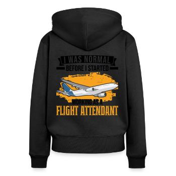 Flight Attendant Gift Flight Attendant - Women's Premium Organic Zip Hoodie - black - Back - Julia (174cm)