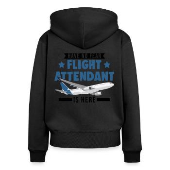 Flight Attendant Gift Flight Attendant - Women's Premium Organic Zip Hoodie - black - Back - Julia (174cm)